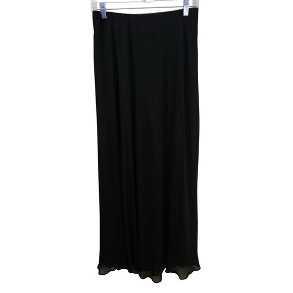 Alex Evenings A Line Long Chiffon Skirt Black Trending Slip Maxi Size L - Picture 2 of 10